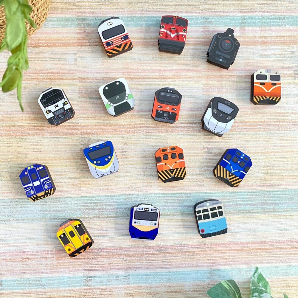 迷你台鐵火車磁鐵 迷你木質冰箱貼 可愛火車造型迷你冰箱貼 台鐵授權 台灣紀念品 新格子 TR台灣鐵道 封面照片