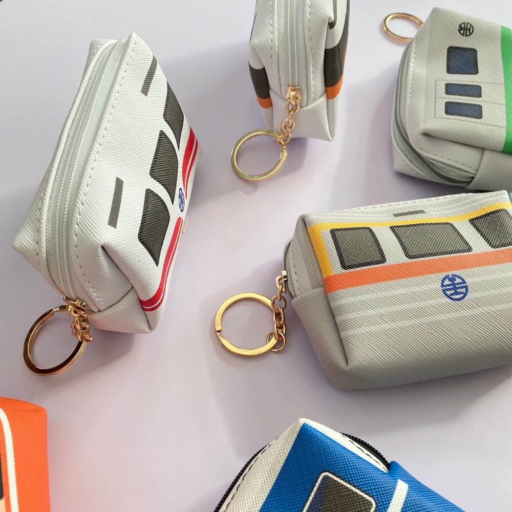 台鐵火車零錢包 小物收納包 台鐵火車圖案 方型錢包 小巧攜帶方便 台灣火車紀念品 新格子 TR台灣鐵道-圖片-1