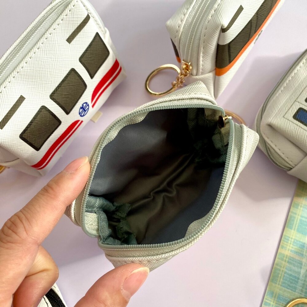 台鐵火車零錢包 小物收納包 台鐵火車圖案 方型錢包 小巧攜帶方便 台灣火車紀念品 新格子 TR台灣鐵道-圖片-2