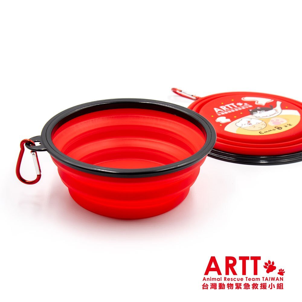 ARTT Emma&小牛 愛保暖 TPE折疊碗 寵物折疊碗 寵物外出碗 ARTT台灣動物緊急救援小組 TR台灣鐵道-圖片-1