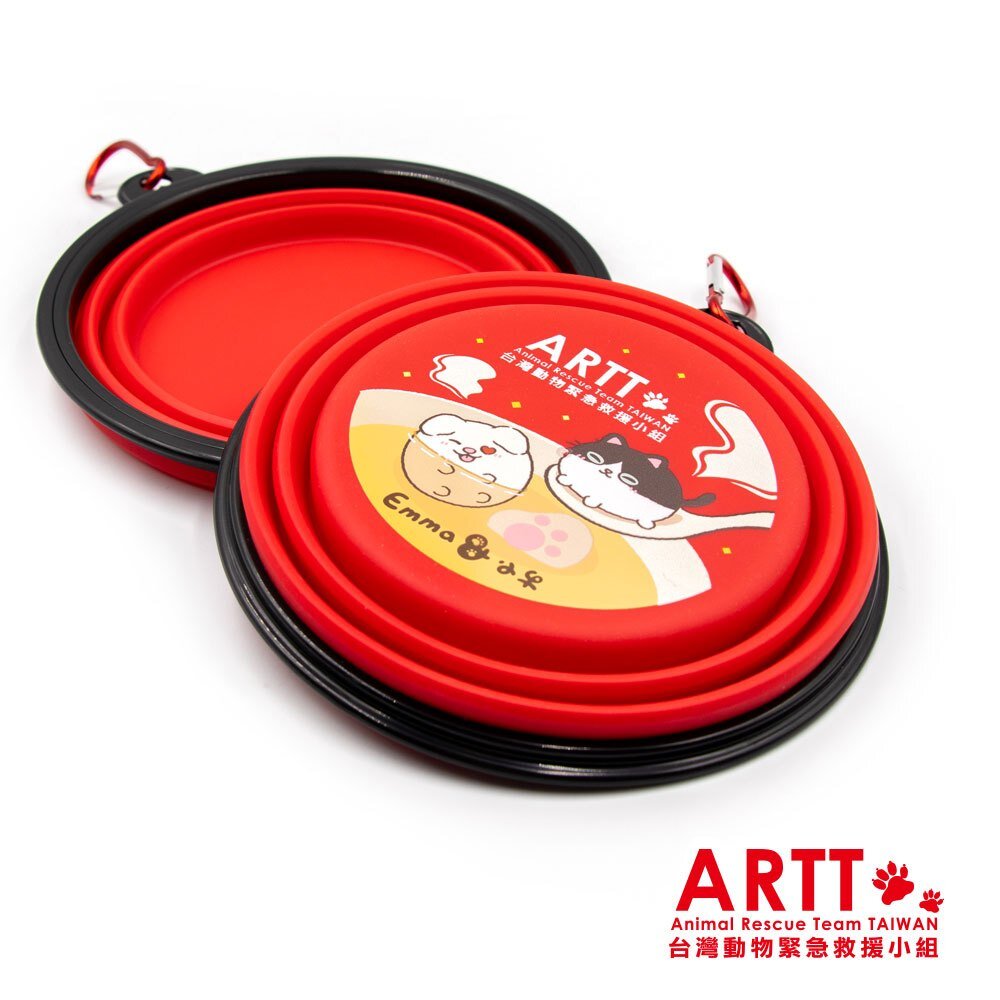 ARTT Emma&小牛 愛保暖 TPE折疊碗 寵物折疊碗 寵物外出碗 ARTT台灣動物緊急救援小組 TR台灣鐵道-圖片-2