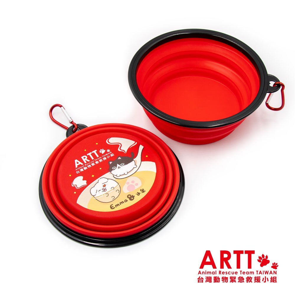 28676179729-ARTT Emma&小牛 愛保暖 TPE折疊碗 寵物折疊碗 寵物外出碗 ARTT台灣動物緊急救援小組 TR台灣鐵道