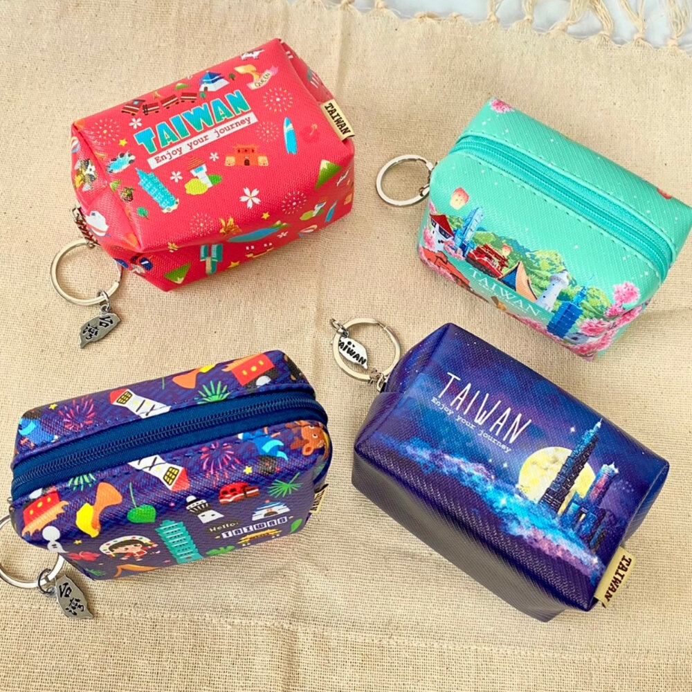 28759080504-零錢包 隨身小物收納包 方型零錢包 台灣紀念品 小四方零錢包 新格子 TR台灣鐵道