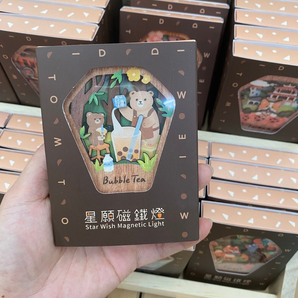 星願磁鐵燈 小夜燈裝飾 天燈造型 木製吸鐵 冰箱貼 台灣紀念品 遊木時光 TR台灣鐵道-圖片-5