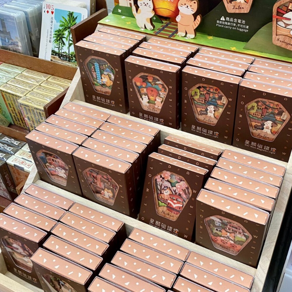 星願磁鐵燈 小夜燈裝飾 天燈造型 木製吸鐵 冰箱貼 台灣紀念品 遊木時光 TR台灣鐵道-圖片-6