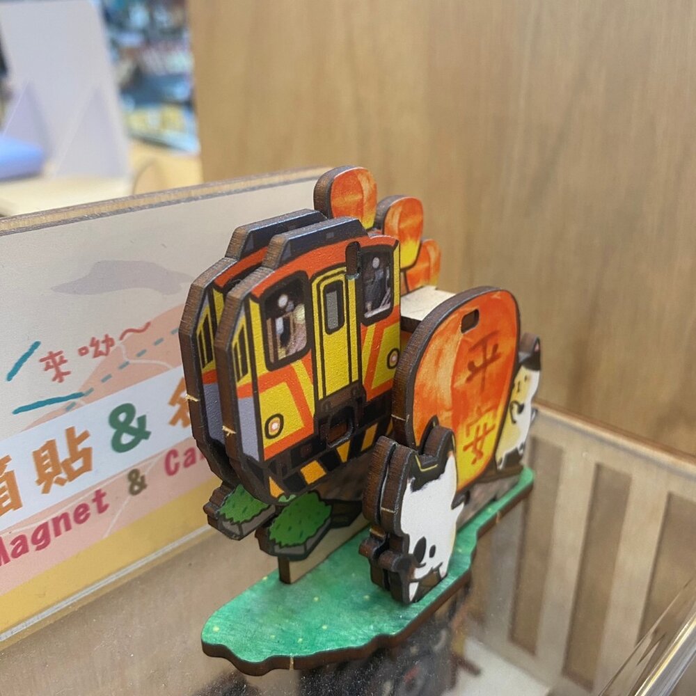 DIY立體木製名片座 台灣景點文化 阿里山火車 木製桌上擺飾 台灣文創 紀念品 新格子 TR台灣鐵道-圖片-6