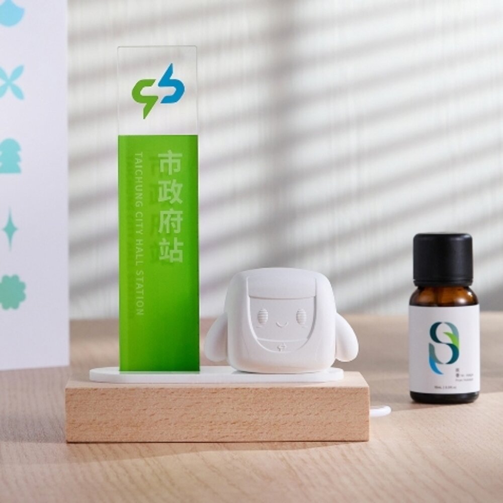 台中捷運 站名牌擴香小夜燈 擴香石 氣氛燈 迷你捷運站牌 小綠綠福利社 台中捷運官方授權商店 TR台灣鐵道-圖片-1