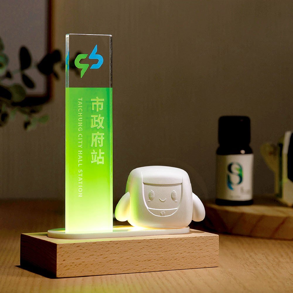 29806693835-台中捷運 站名牌擴香小夜燈 擴香石 氣氛燈 迷你捷運站牌 小綠綠福利社 台中捷運官方授權商店 TR台灣鐵道