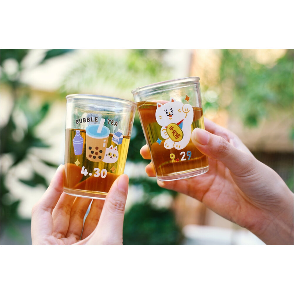 自由拼貼啤酒杯 附DIY水晶貼紙 玻璃杯 收藏杯 好日拼一杯 猴子設計 TR台灣鐵道-圖片-2