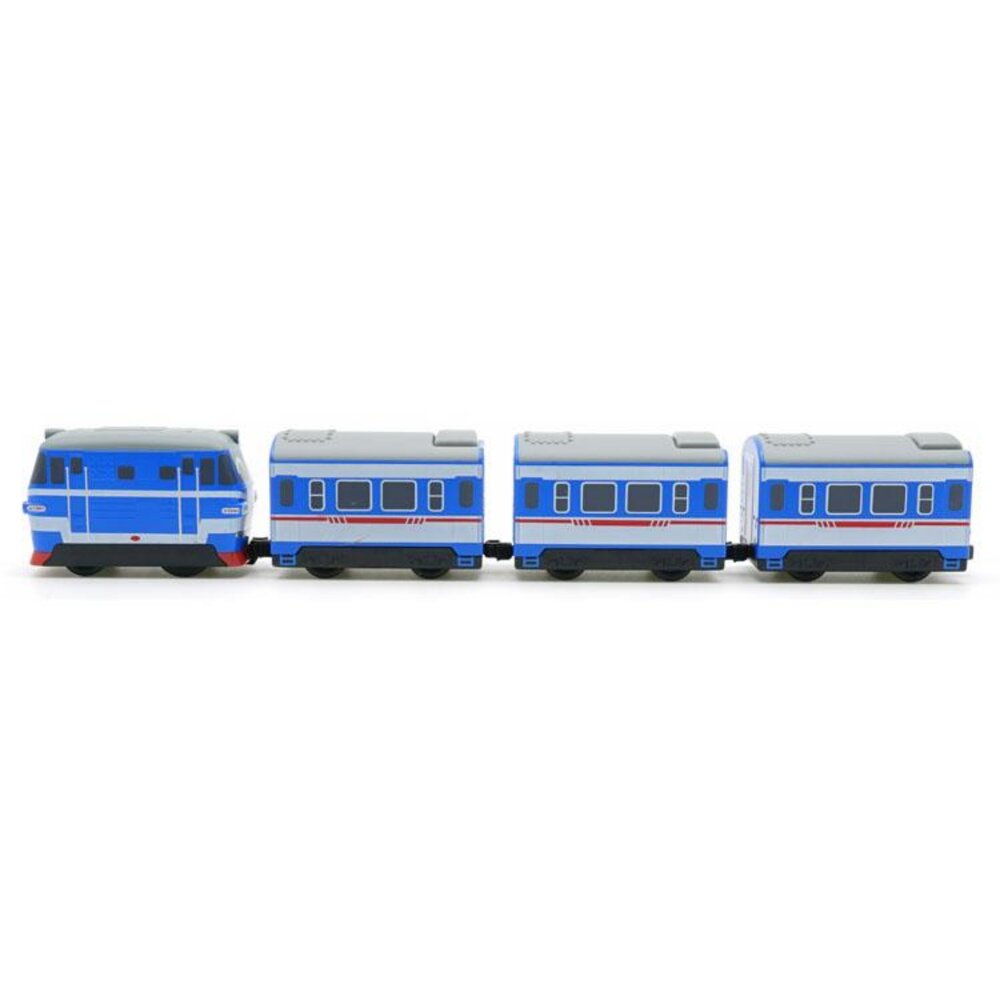 中國鐵路列車 北京型內燃機車 鐵支路4節迴力小列車 迴力車 火車玩具 壓克力盒裝 QV050T1 TR台灣鐵道-圖片-1