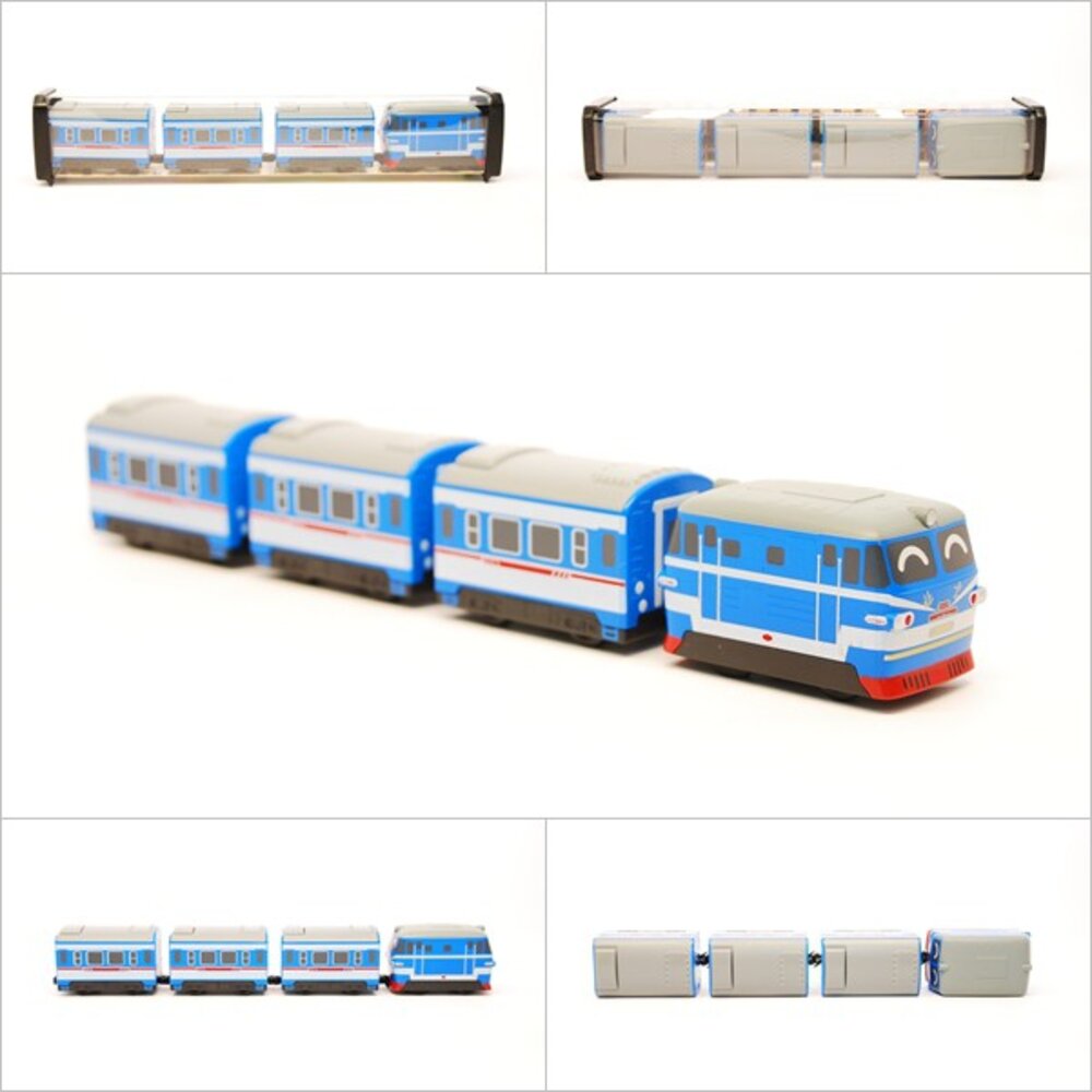 3332919099-中國鐵路列車 北京型內燃機車 鐵支路4節迴力小列車 迴力車 火車玩具 壓克力盒裝 QV050T1 TR台灣鐵道