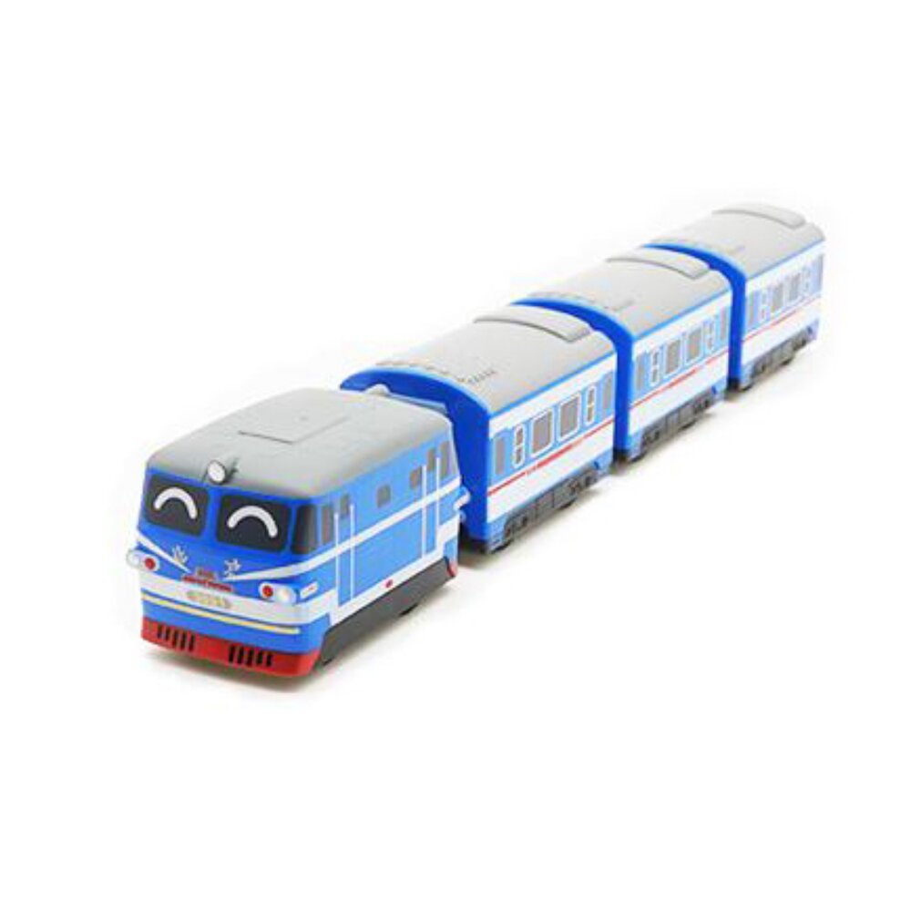 3332919099-中國鐵路列車 北京型內燃機車 鐵支路4節迴力小列車 迴力車 火車玩具 壓克力盒裝 QV050T1 TR台灣鐵道