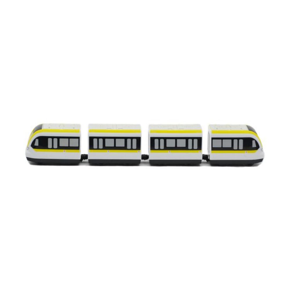 台北捷運環狀線列車 鐵支路4節迴力小列車 迴力車 火車玩具 壓克力盒裝 QV067T1 TR台灣鐵道-圖片-1