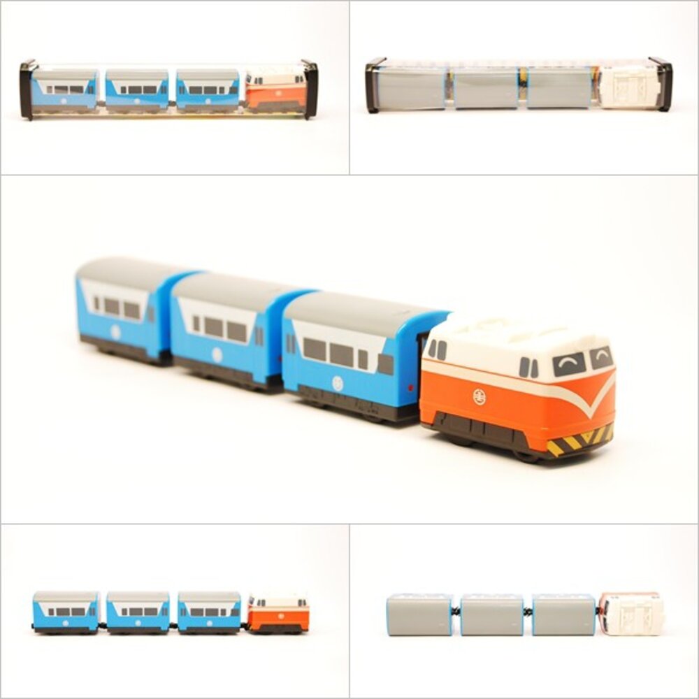 3532842314-台鐵復興號列車 E200型 鐵支路4節迴力小列車 迴力車 火車玩具 壓克力盒裝 QV009T2 TR台灣鐵道