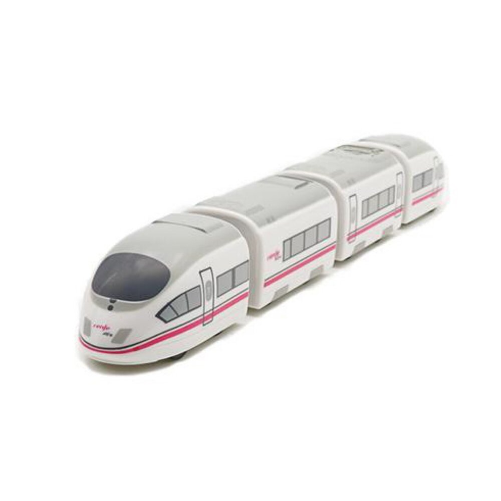 3732916241-西班牙高鐵AVE S103列車 鐵支路4節迴力小列車 迴力車 火車玩具 壓克力盒裝 QV027T1 TR台灣鐵道