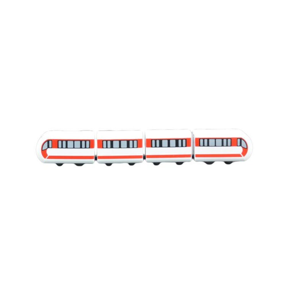 中國北京地鐵S1線磁浮列車 鐵支路4節迴力小列車 迴力車 火車玩具 壓克力盒裝 QV074T1 TR台灣鐵道-圖片-1