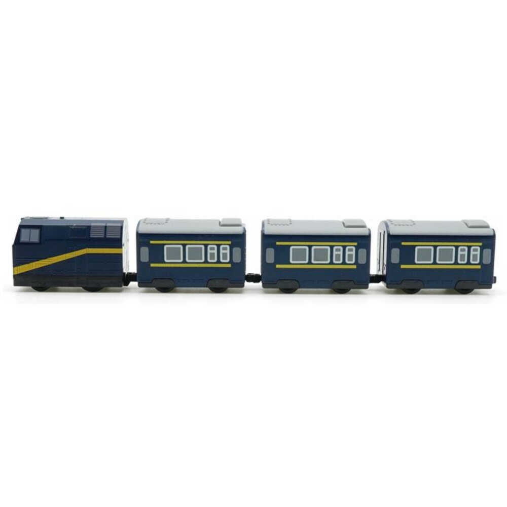 中國青藏鐵路列車 NJ2型柴油機車 鐵支路4節迴力小列車 迴力車 火車玩具 壓克力盒裝 QV030T1 TR台灣鐵道-圖片-1