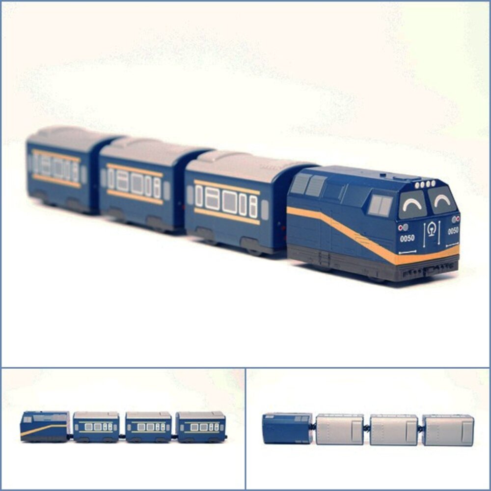 3832916824-中國青藏鐵路列車 NJ2型柴油機車 鐵支路4節迴力小列車 迴力車 火車玩具 壓克力盒裝 QV030T1 TR台灣鐵道