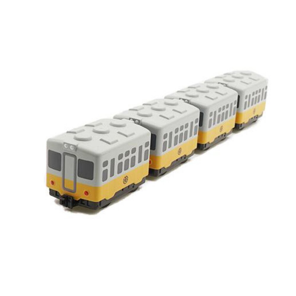 3932914029-台鐵黃皮仔台東線光華號列車 DR2000型 鐵支路4節迴力小列車 迴力車 火車玩具 QV019T1 TR台灣鐵道