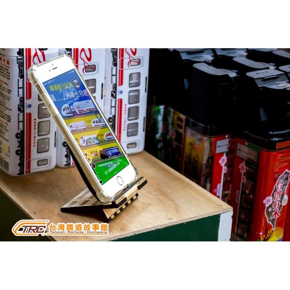 台灣火車木質手機架 名片座 便條紙座 辦公室收銀台實用小物 TR台灣鐵道-圖片-1