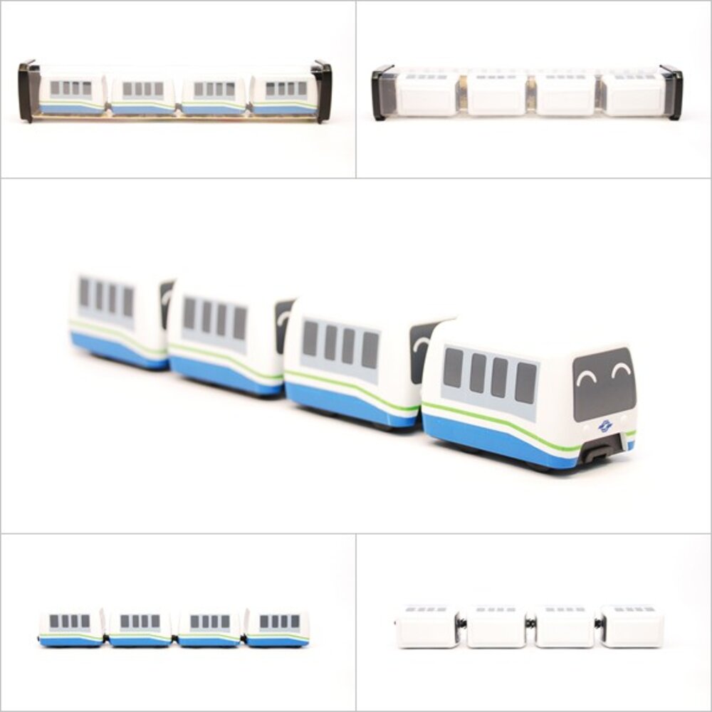 4132819396-台北捷運文湖線列車 370型中運量 鐵支路4節迴力小列車 迴力車 火車玩具 壓克力盒裝 QV014T1 TR台灣鐵道