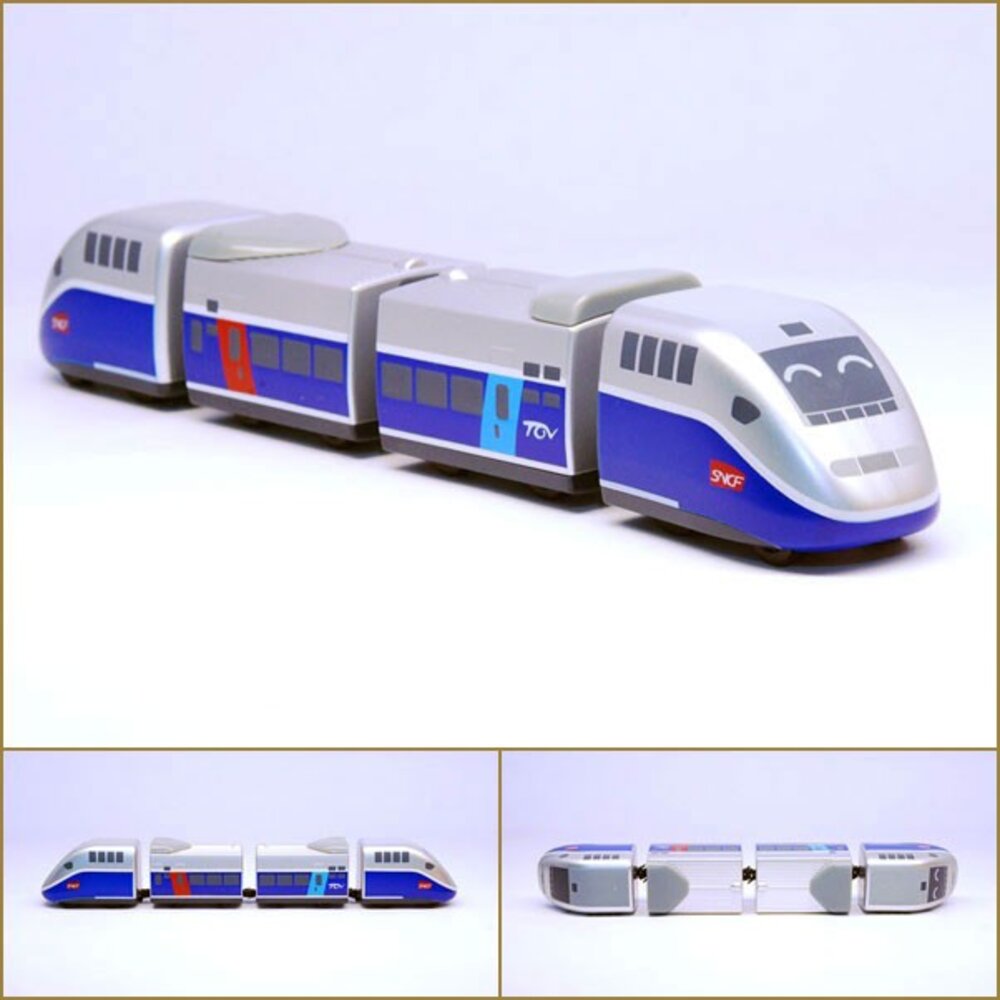 4132822935-法國高鐵TGV列車 鐵支路4節迴力小列車 迴力車 火車玩具 壓克力盒裝 QV040T1 TR台灣鐵道