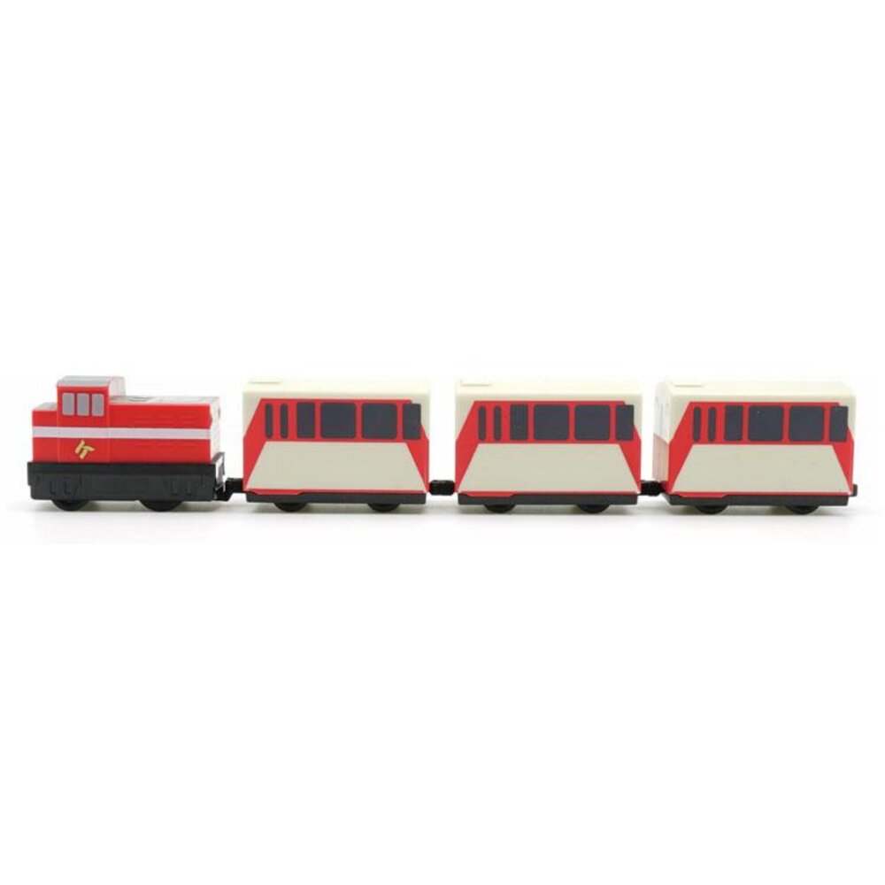 林鐵阿里山號列車 鐵支路4節迴力小列車 迴力車 火車玩具 壓克力盒裝 QV020T1 TR台灣鐵道-圖片-1