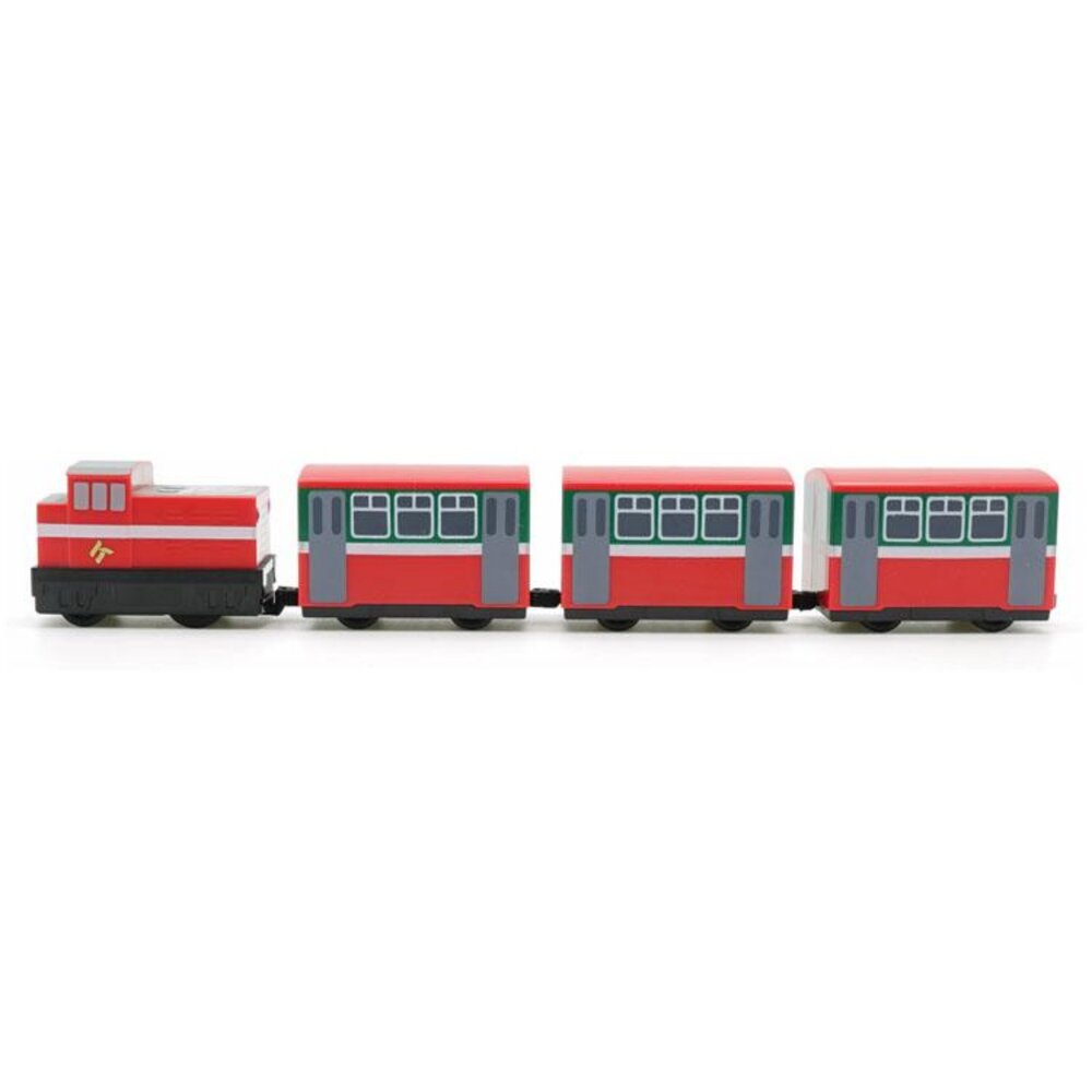 林鐵阿里山祝山線觀日列車 鐵支路4節迴力小列車 迴力車 火車玩具 壓克力盒裝 QV020T2 TR台灣鐵道-圖片-1