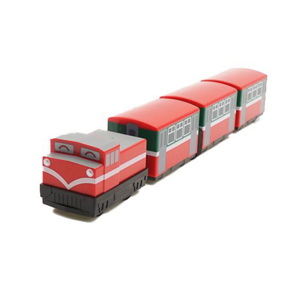 4432820192-林鐵阿里山祝山線觀日列車 鐵支路4節迴力小列車 迴力車 火車玩具 壓克力盒裝 QV020T2 TR台灣鐵道