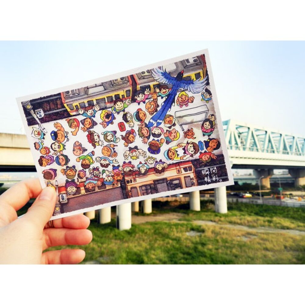 台灣紀念手繪明信片 手繪明信片 台灣紀念品 台灣旅遊 TR台灣鐵道-圖片-1
