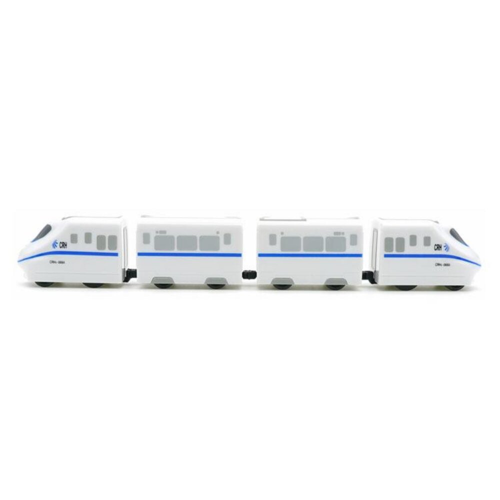 中國高鐵和諧號列車 CRH2C型 鐵支路4節迴力小列車 迴力車 火車玩具 壓克力盒裝 QV023T1 TR台灣鐵道-圖片-1