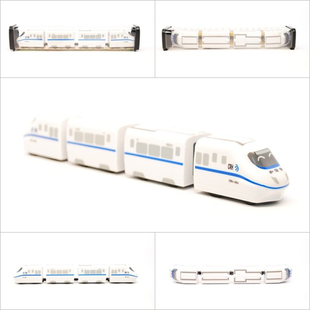 4532820892-中國高鐵和諧號列車 CRH2C型 鐵支路4節迴力小列車 迴力車 火車玩具 壓克力盒裝 QV023T1 TR台灣鐵道