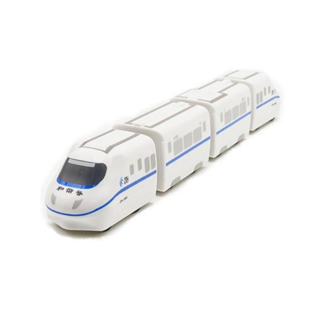 4532820892-中國高鐵和諧號列車 CRH2C型 鐵支路4節迴力小列車 迴力車 火車玩具 壓克力盒裝 QV023T1 TR台灣鐵道