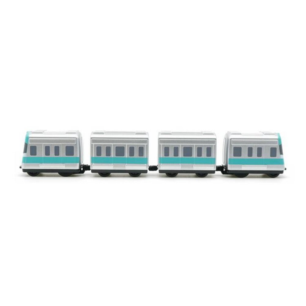高雄捷運列車 鐵支路4節迴力小列車 迴力車 火車玩具 壓克力盒裝 QV012T1 TR台灣鐵道-圖片-1