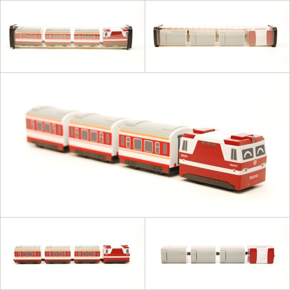 5132821908-中國鐵路列車 韶山6B型電力機車 鐵支路4節迴力小列車 迴力車 火車玩具 壓克力盒裝 QV034T1 TR台灣鐵道
