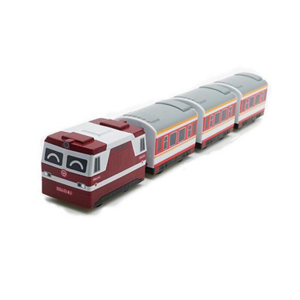 5132821908-中國鐵路列車 韶山6B型電力機車 鐵支路4節迴力小列車 迴力車 火車玩具 壓克力盒裝 QV034T1 TR台灣鐵道