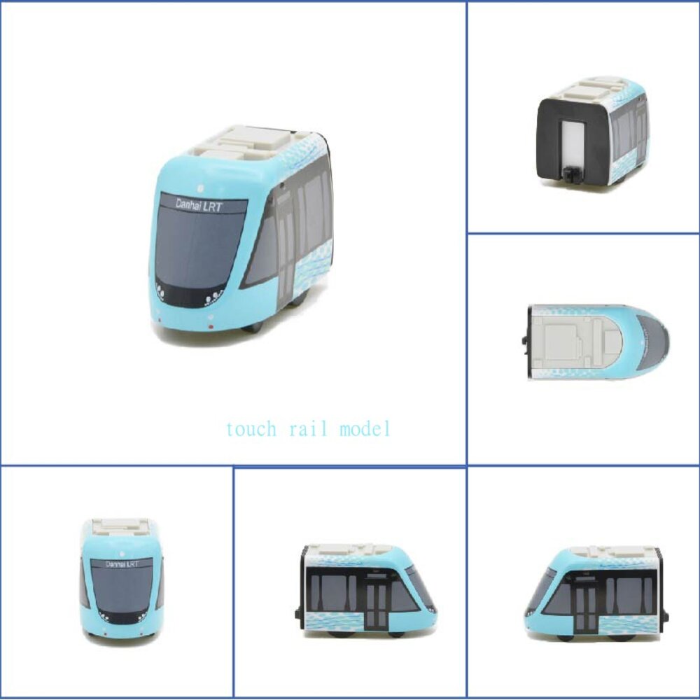 5132845304-新北捷運淡海輕軌 鐵支路迴力小火車 迴力車 火車玩具 壓克力盒裝 QV072 TR台灣鐵道