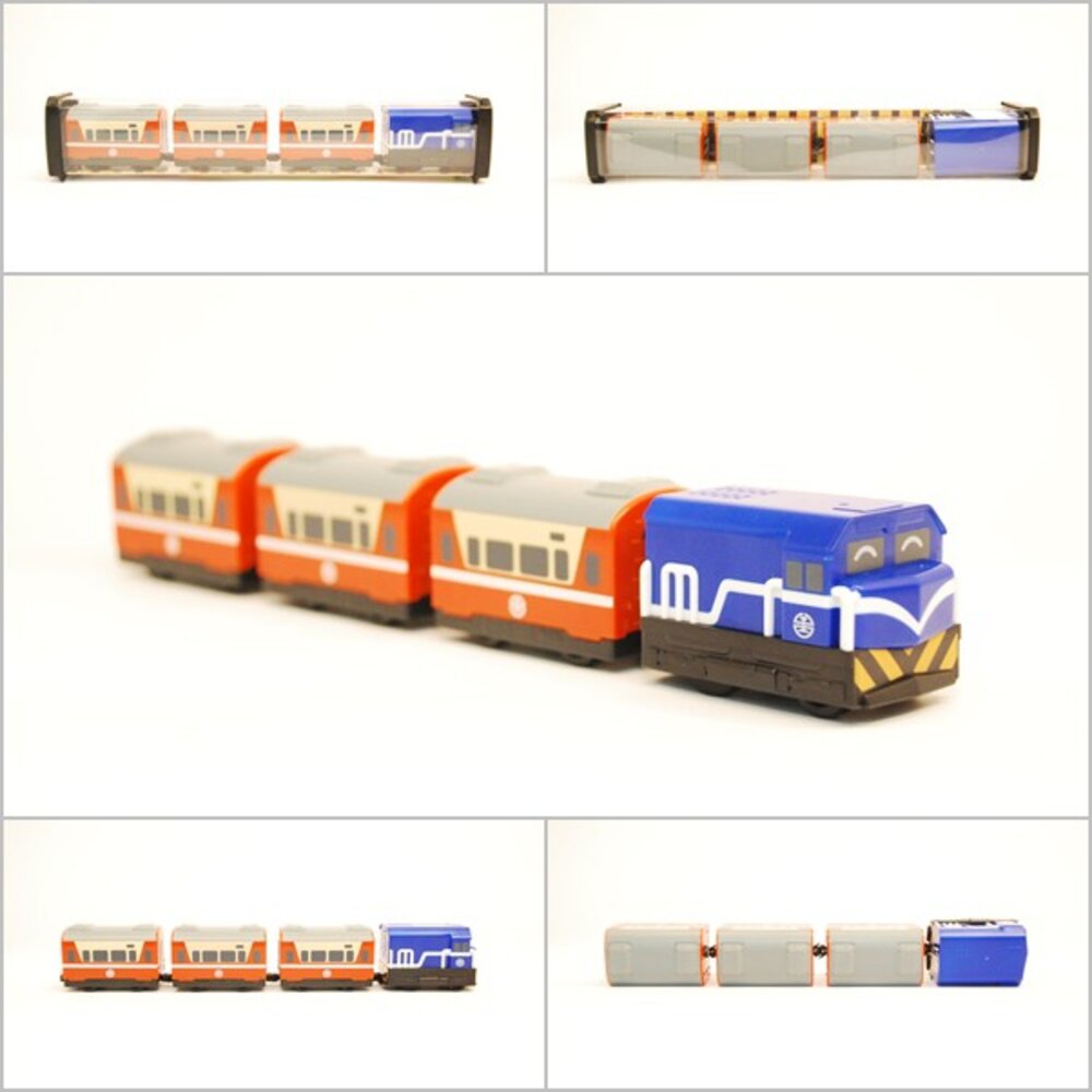 5332745253-台鐵莒光號列車 R100型(藍) 鐵支路4節迴力小列車 迴力車 火車玩具 壓克力盒裝 QV008T1 TR台灣鐵道