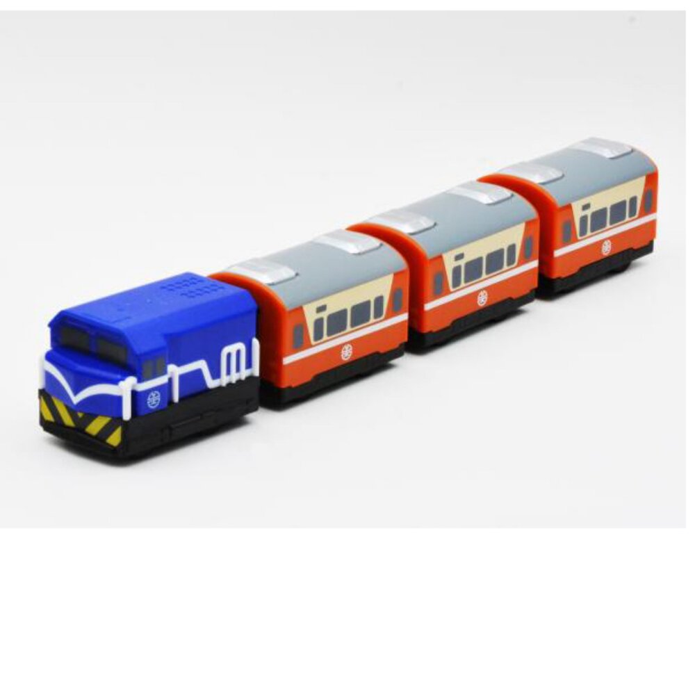 5332745253-台鐵莒光號列車 R100型(藍) 鐵支路4節迴力小列車 迴力車 火車玩具 壓克力盒裝 QV008T1 TR台灣鐵道