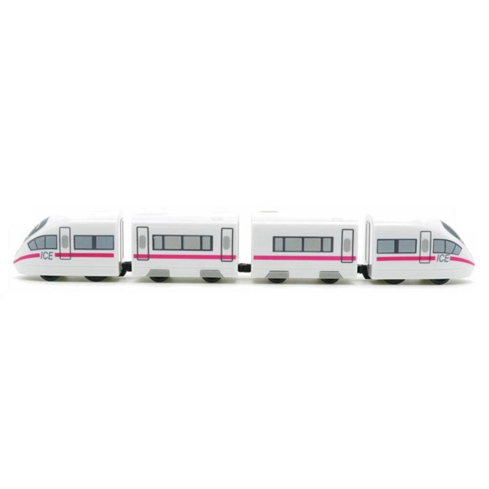 德國高鐵ICE列車 鐵支路4節迴力小列車 迴力車 火車玩具 壓克力盒裝 QV025T1 TR台灣鐵道-圖片-1