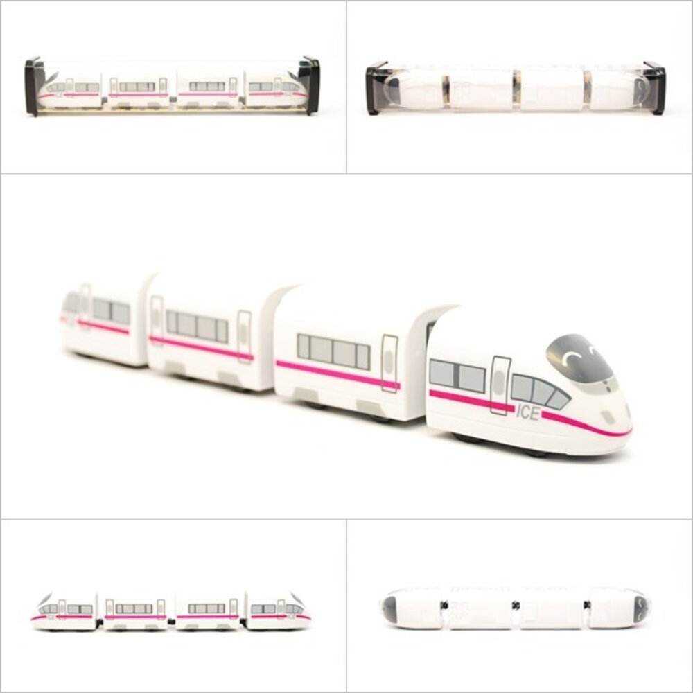 5432820938-德國高鐵ICE列車 鐵支路4節迴力小列車 迴力車 火車玩具 壓克力盒裝 QV025T1 TR台灣鐵道
