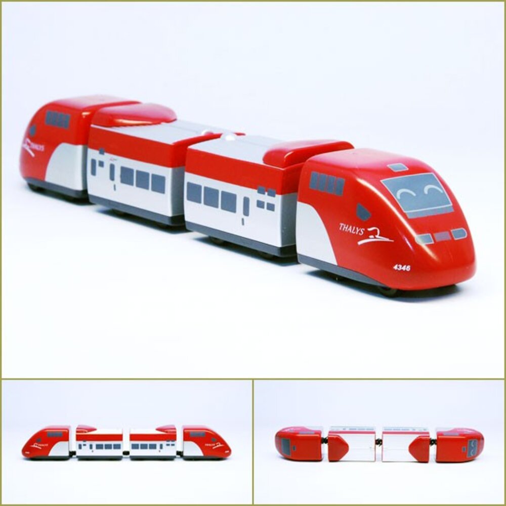 5632821527-荷比法高鐵THALYS列車 鐵支路4節迴力小列車 迴力車 火車玩具 壓克力盒裝 QV042T1 TR台灣鐵道