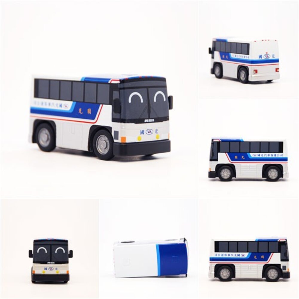 5932691676-國光客運 國光號 MCI-96A3 灰狗巴士 鐵支路迴力小火車 迴力車 小汽車玩具 壓克力盒裝 QG501 TR台灣鐵道