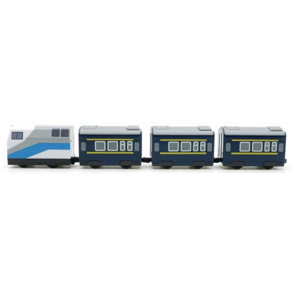 中國青藏鐵路列車 NJ2型(前期)柴油機車 鐵支路4節迴力小列車 迴力車 火車玩具 QV029T1 TR台灣鐵道-圖片-1
