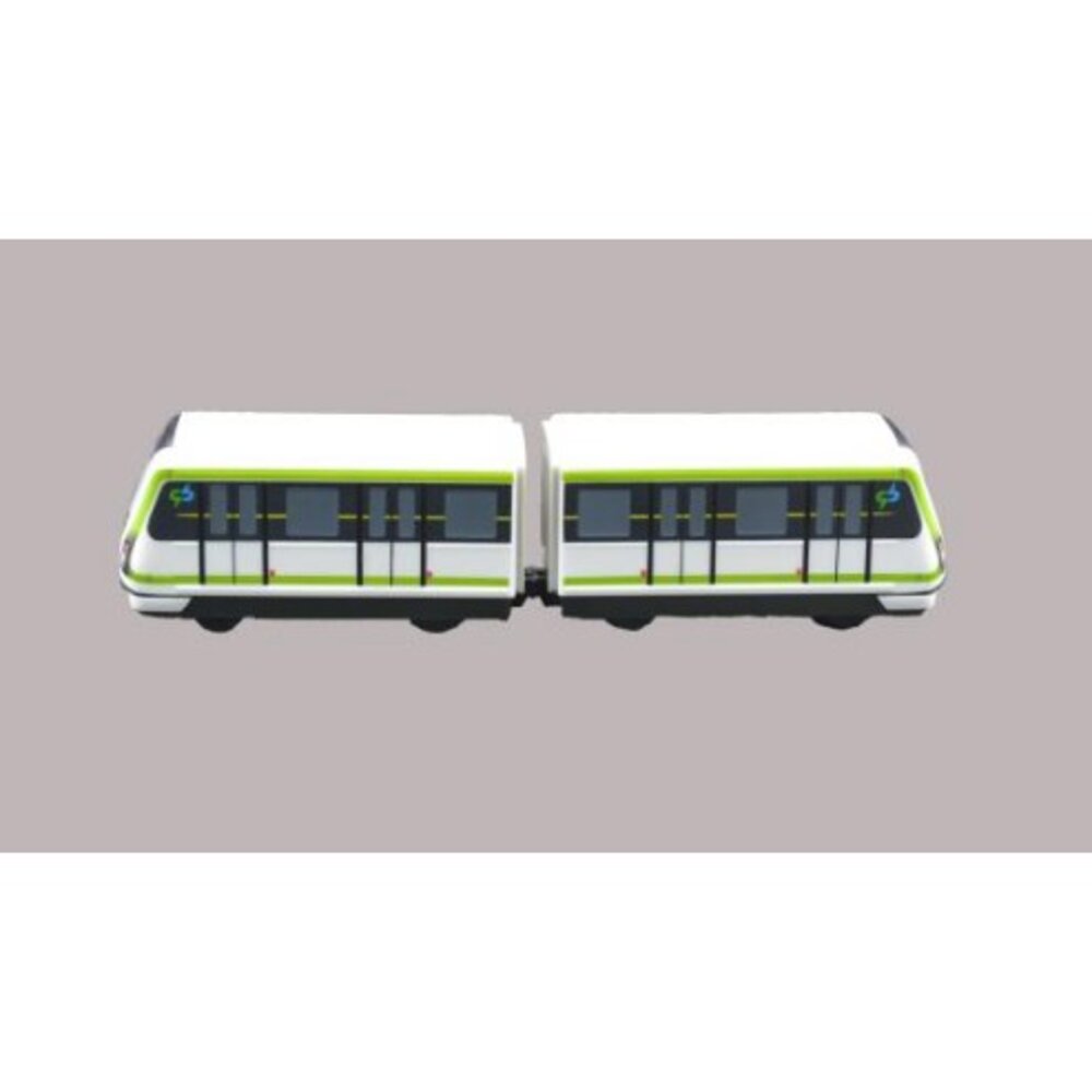 台中捷運列車 鐵支路2節迴力小列車 迴力車玩具 紙盒裝 QV076T1 TR台灣鐵道-圖片-2