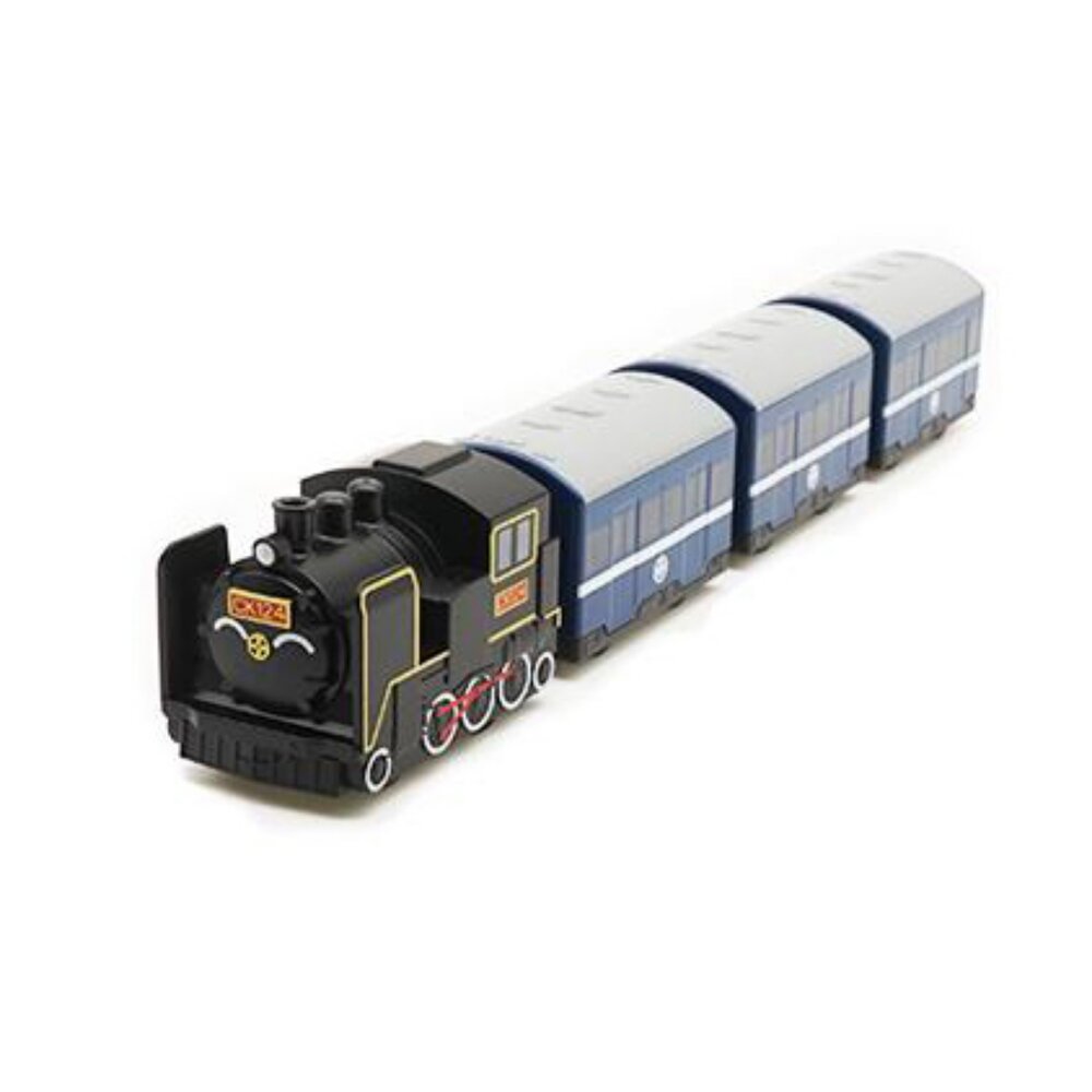 6232825361-台鐵蒸汽火車 CK124 普通列車 鐵支路4節迴力小列車 迴力車 火車玩具 壓克力盒裝 QV063T1 TR台灣鐵道