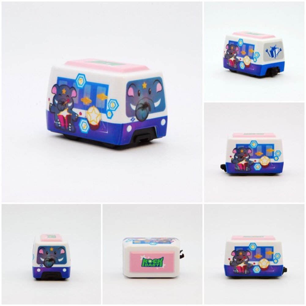 6347201780-台北捷運木柵線大象彩繪 VAL256型中運量 鐵支路迴力小火車 迴力車 火車玩具 壓克力盒裝 QV055 TR台灣鐵道