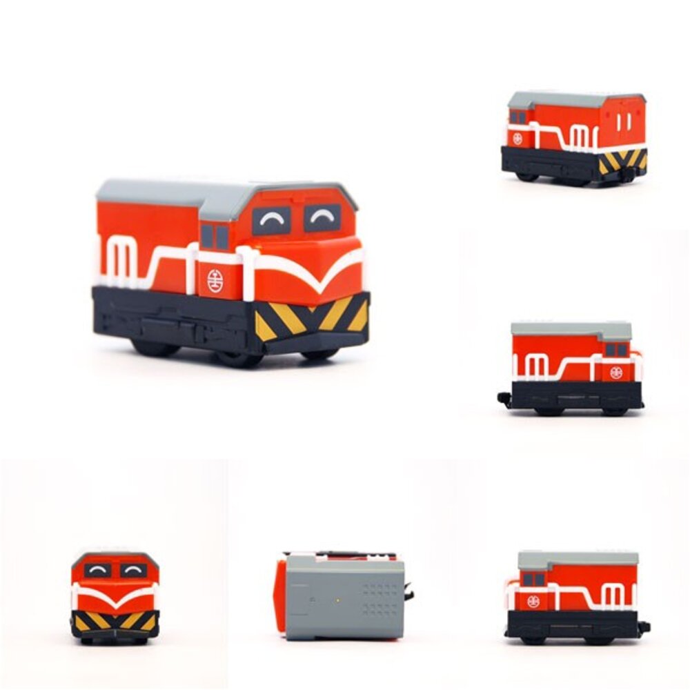 6432694149-台鐵柴電機車 R100型(橘) 鐵支路迴力小火車 迴力車 火車玩具 壓克力盒裝 QV007 TR台灣鐵道