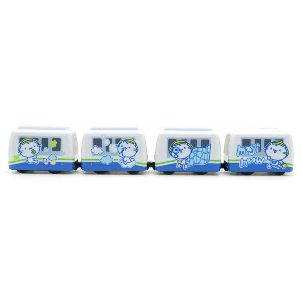台北捷運文湖線Majimeow麻吉貓彩繪列車 鐵支路4節迴力小列車 迴力車 火車玩具 QV014T2 TR台灣鐵道-圖片-1
