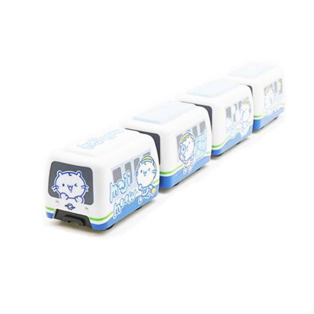 6432818333-台北捷運文湖線Majimeow麻吉貓彩繪列車 鐵支路4節迴力小列車 迴力車 火車玩具 QV014T2 TR台灣鐵道